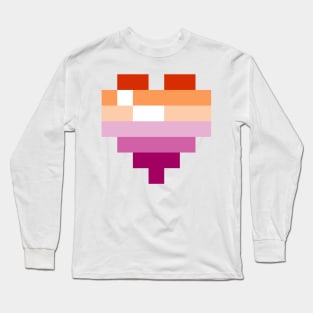 Pixel Heart - Lesbian Pride Long Sleeve T-Shirt